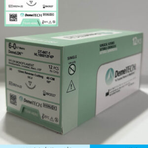 Sutura de nylon 6-0 con aguja de 12mm marca DemeTECH