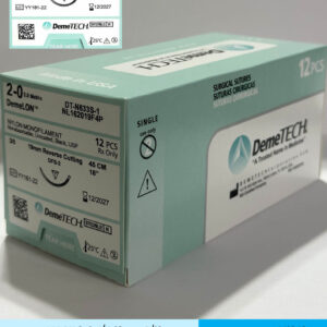 Sutura de nylon 2-0 con aguja de 19mm marca DemeTECH