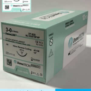 Sutura de nylon 3-0 con aguja de 19mm marca DemeTECH