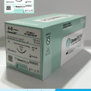 Sutura de nylon 4-0 con aguja de 19mm marca DemeTECH