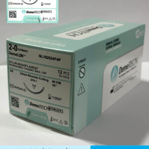 Sutura de nylon 2-0 con aguja de 24mm marca DemeTECH