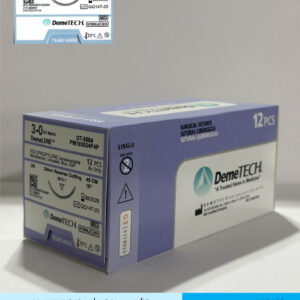 Sutura de polipropileno 3-0 con aguja de 24mm marca DemeTECH