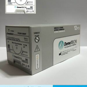 Sutura de polidioxanona 1 con aguja de 36mm marca DemeTECH
