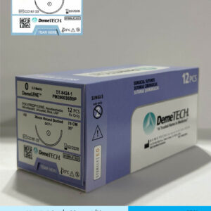 Sutura de polipropileno 0 con aguja de 36mm marca DemeTECH